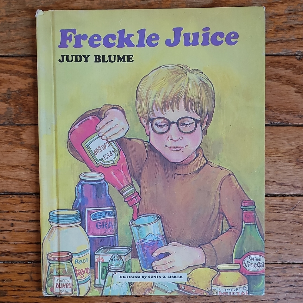 Vintage 70's Freckle Juice by Judy Blume Hardcover Book